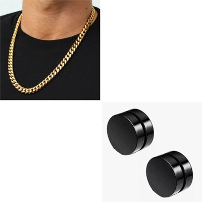 MAATRCHAAYA Stainless Steel Gold-plated, Titanium Black, Gold Jewellery Set(Pack of 2)