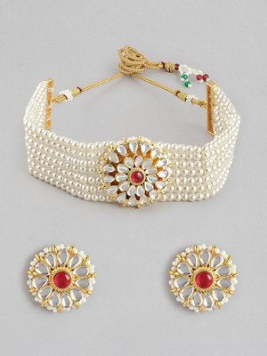 ANOUK Brass Gold-plated White Jewellery Set(Pack of 3)