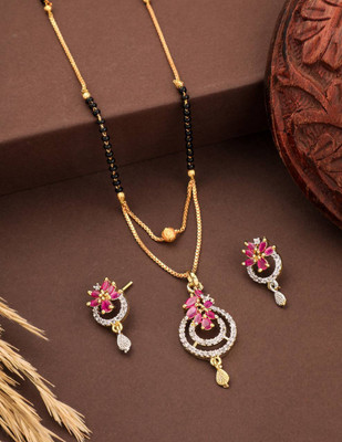 Pihoo Enterprise Alloy Gold-plated Gold Jewellery Set(Pack of 1)