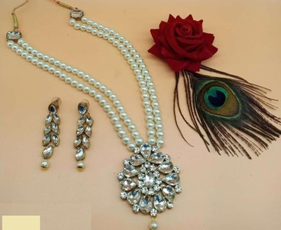 CATALYST Alloy Gold-plated White, White Jewellery Set(Pack of 1)