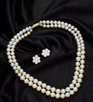 saadgallery Mother of Pearl Gold-plated White Jewellery Set(Pack of 1)