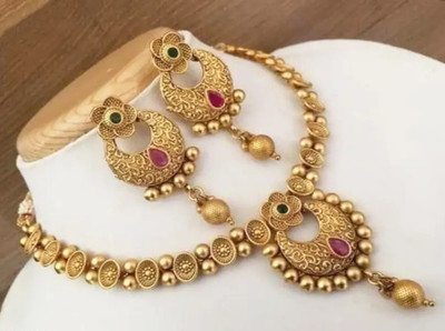 kapi creation Brass Gold-plated Gold Jewellery Set(Pack of 1)