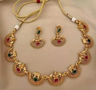 Pamadhya Copper Gold-plated Multicolor Jewellery Set(Pack of 1)