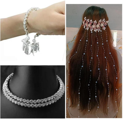 tbh Alloy Silver Jewellery Set(Pack of 3)