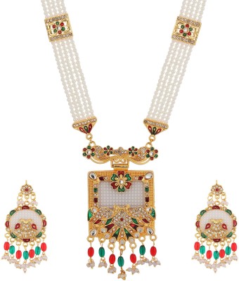 Rhosyn Brass, Stone, Mother of Pearl, Alloy Gold-plated Multicolor Jewellery Set(Pack of 1)