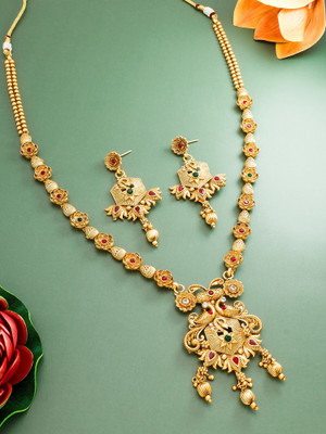 Vermont Brass, Copper Gold-plated Multicolor Jewellery Set(Pack of 1)