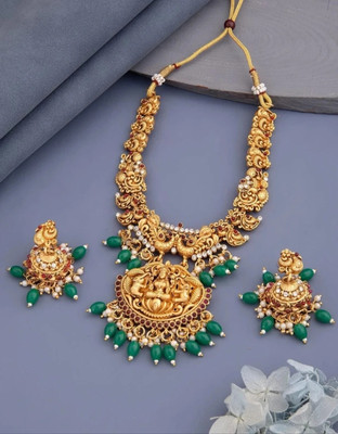 Radian Alloy Gold-plated Gold, Green Jewellery Set(Pack of 1)