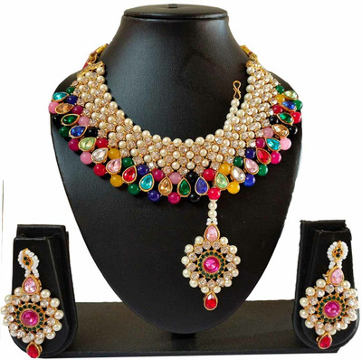 ANRA JEWEL Mother of Pearl Gold-plated Multicolor Jewellery Set(Pack of 1)