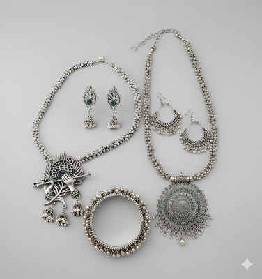 BLINKLOOK Alloy Silver Jewellery Set(Pack of 2)