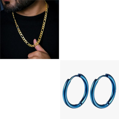 MAATRCHAAYA Stainless Steel Gold-plated, Sterling Silver Gold, Blue Jewellery Set(Pack of 2)