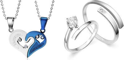 ruby collection Alloy Blue, Silver Jewellery Set(Pack of 2)
