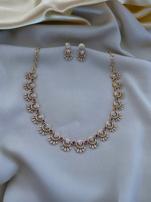 YIMBLI Brass Gold-plated Gold Jewellery Set(Pack of 1)