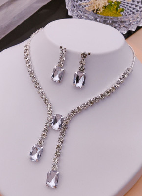 ShringarHouse Stone, Alloy Sterling Silver, Silver Silver, White Jewellery Set(Pack of 1)