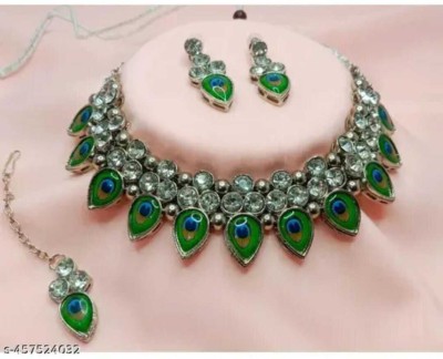 varunrach Brass Green, Silver Jewellery Set(Pack of 1)