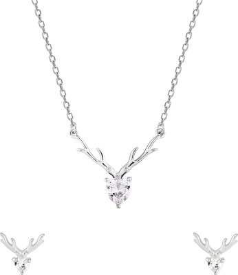 GIVA Sterling Silver Rhodium Silver Jewellery Set(Pack of 1)