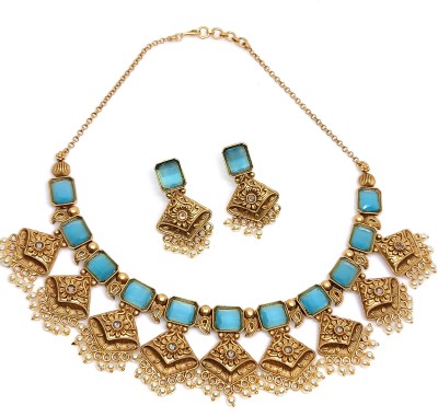 BluCandy Copper Gold-plated Blue, Gold Jewellery Set(Pack of 1)