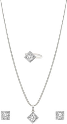 fabula Alloy Silver Silver, White Jewellery Set(Pack of 3)