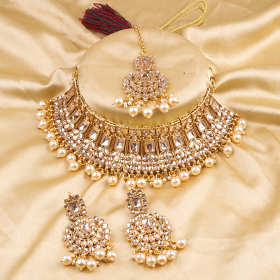 SHIV SHAKTI JEWELLERS Alloy Gold-plated Gold Jewellery Set(Pack of 3)