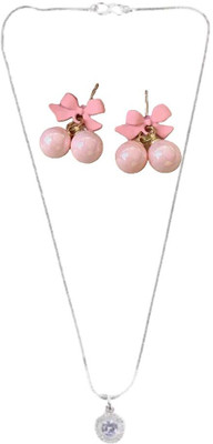 SRK Fashions Alloy White, Pink Jewellery Set(Pack of 1)