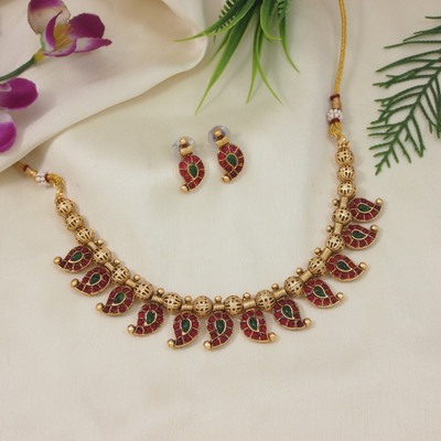 Jewwel Alloy Gold-plated Multicolor Jewellery Set(Pack of 2)