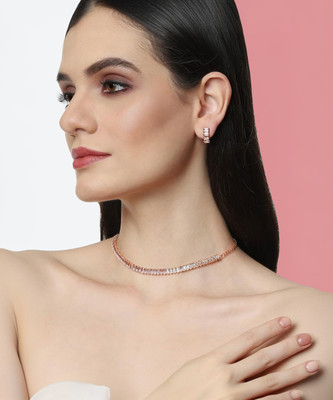 Rhosyn Alloy Gold-plated Rose Gold, White Jewellery Set(Pack of 1)