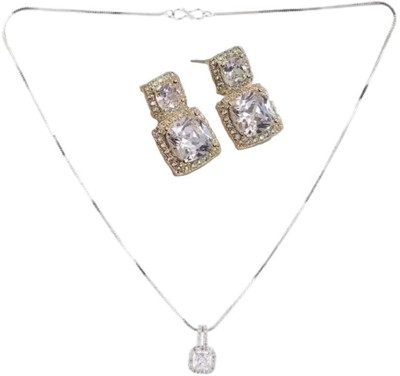 SRK Fashions Alloy White, Silver Jewellery Set(Pack of 1)