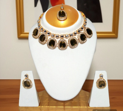 Depanu Brass Gold-plated Bronze Jewellery Set(Pack of 1)