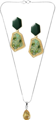 asthacollection Stone Yellow, Green Jewellery Set(Pack of 1)