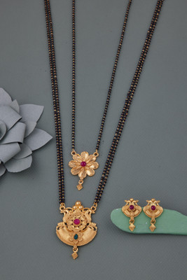 BELLADOR Brass Gold-plated Gold Jewellery Set(Pack of 2)