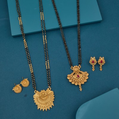 suvarn palace Alloy Gold, Black Jewellery Set(Pack of 4)