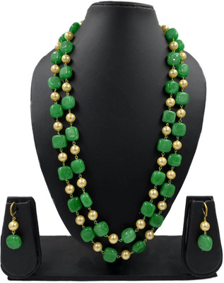 Sivori Alloy Gold-plated Green Jewellery Set(Pack of 1)