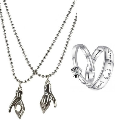 Vedansh Stainless Steel Silver Silver Jewellery Set(Pack of 4)