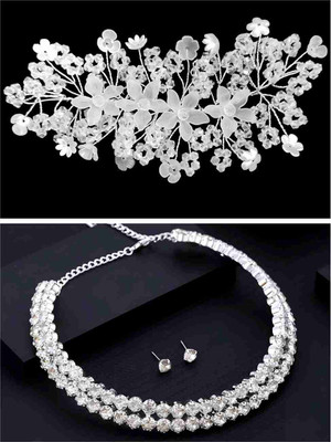 PU Jewels Alloy Silver Jewellery Set(Pack of 1)