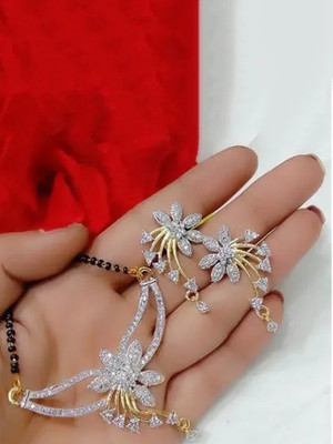 Krishna Creation Alloy Gold-plated Gold, Black, Silver Jewellery Set(Pack of 1)
