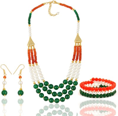 Pearlz Ocean Alloy Gold-plated Multicolor Jewellery Set(Pack of 1)