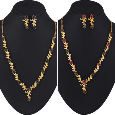 Olddy Easy Alloy Gold-plated Multicolor Jewellery Set(Pack of 2)