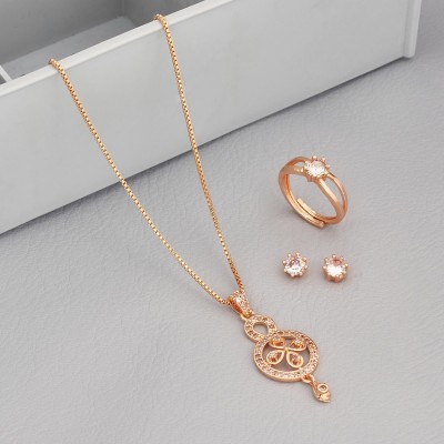 priyanshi creation Alloy Gold-plated Rose Gold Jewellery Set(Pack of 1)