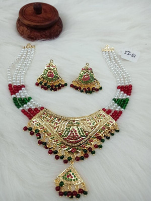 AUREVIA Copper Gold-plated Gold, Green, Red, White Jewellery Set(Pack of 3)