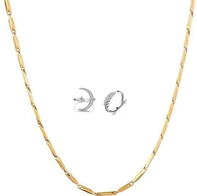 Vipunj Brass, Stainless Steel Gold-plated, Silver Silver, Gold Jewellery Set(Pack of 3)