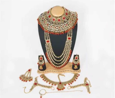 SHREE SAMARATH Metal Gold-plated Green, Red, Gold Jewellery Set(Pack of 1)