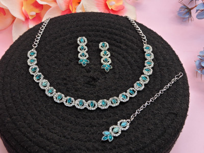 VATSALYA creation Alloy Gold-plated Turquoise Jewellery Set(Pack of 1)