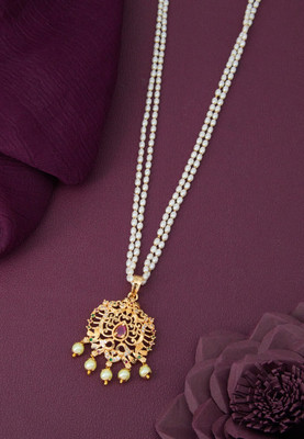 TONOLIKA Brass Gold-plated Gold, White Jewellery Set(Pack of 1)