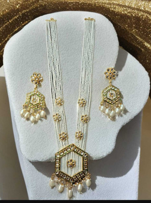 Zuusi Metal Gold-plated White Jewellery Set(Pack of 1)