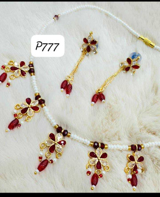 parth fancy artificial Brass, Alloy Gold-plated Red, Green Jewellery Set(Pack of 2)