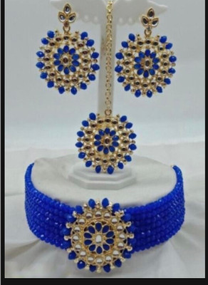 house of common Alloy Gold-plated Blue Jewellery Set(Pack of 1)