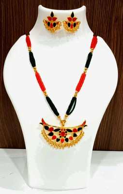 shree balaji gold Metal, Copper Red, Black Jewellery Set(Pack of 1)