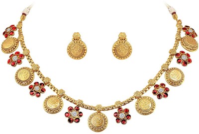 JFL - Jewellery for Less Copper Gold-plated Red, Gold Jewellery Set(Pack of 1)