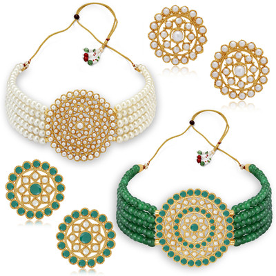 Sukkhi Alloy Gold-plated White Jewellery Set(Pack of 1)