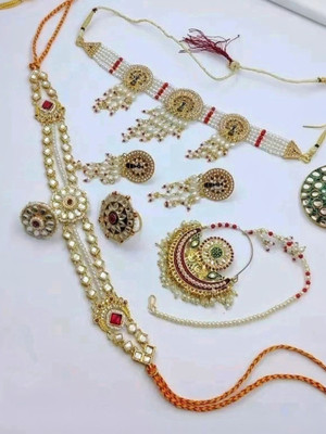 ramimitation Alloy Gold-plated Pink Jewellery Set(Pack of 5)