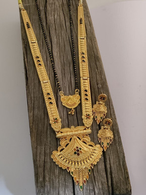 DENISHA Brass Gold-plated Gold Jewellery Set(Pack of 1)